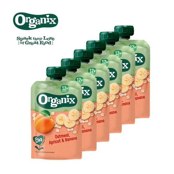 [Carton] Organix - Organic Oatmeal, Apricot & Banana Fruit Puree Pouch - 100G*6