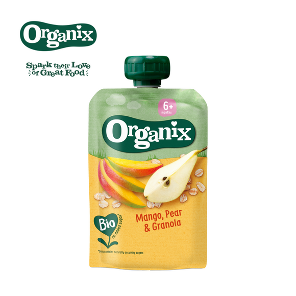 [6 FOR $18] Organix - Mango, Pear and Granola Fruit Purée Pouch