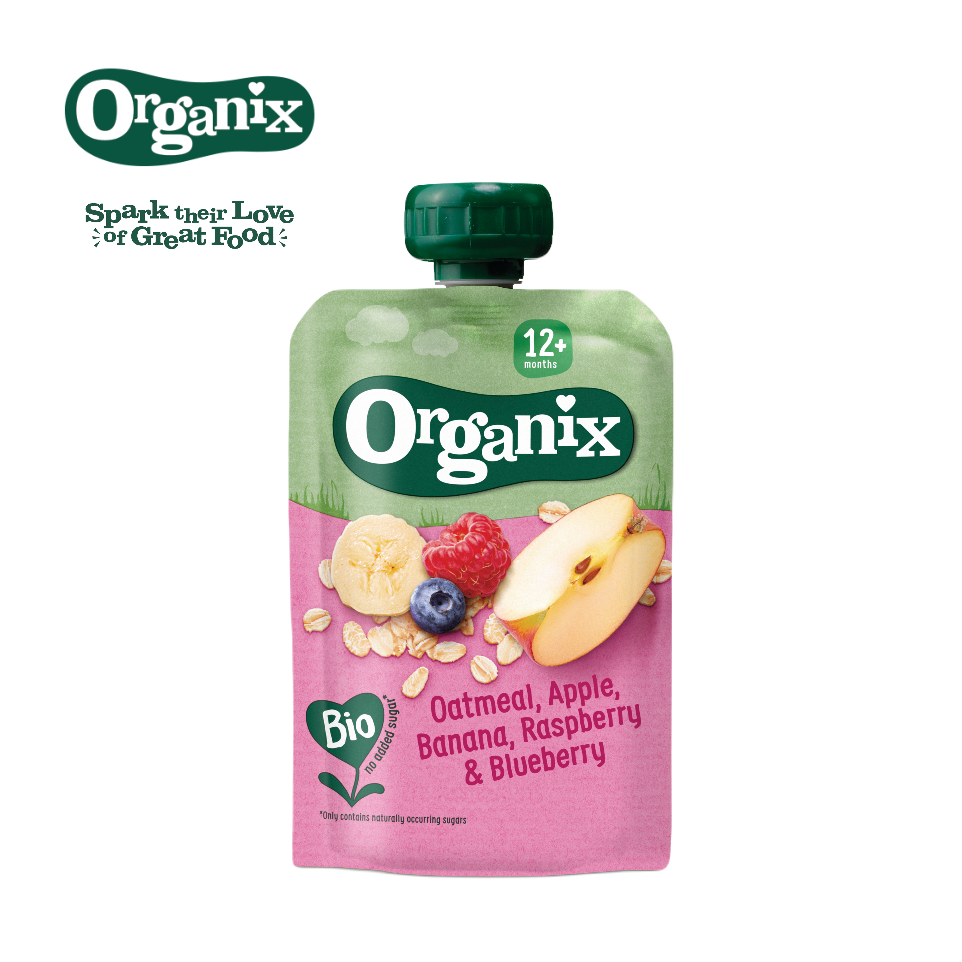 Organix Raspberry Stars Organix - Oatmeal, Apple, Banana, Raspberry and Blueberry Fruit Purée ...