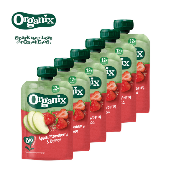 [Carton Deal 1 FOR 1] Organix - Organic Apple, Strawberry & Quinoa Puree Pouch - 100G*6