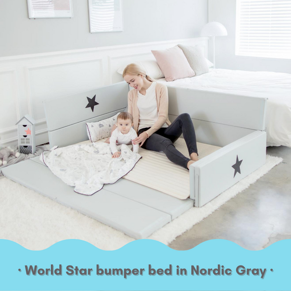 Ggumbi - Bumper bed - World Star in Nordic Gray (GGUMBI Best-selling Baby Bed!)